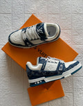 Trainer Sneakers Blue, Monogram Denim Basketball Style