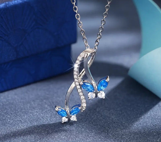 Elegant Twin Butterflies Infinity Pendant Necklace for Women - FDJO18
